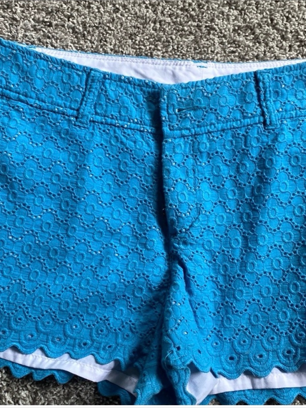 Lilly Pulitzer Blue Scalloped Shorts! Super Cute!